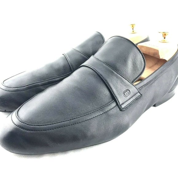 GUCCI Nappa Leather Loafers Men\'s 9 Black 39 SOFT main image 5